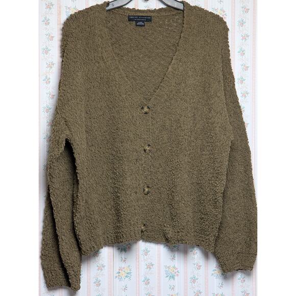 Social Standard Sanctuary Cardigan Sweater WOMENS XL Chunky Popcorn Olive Green - Picture 1 of 6